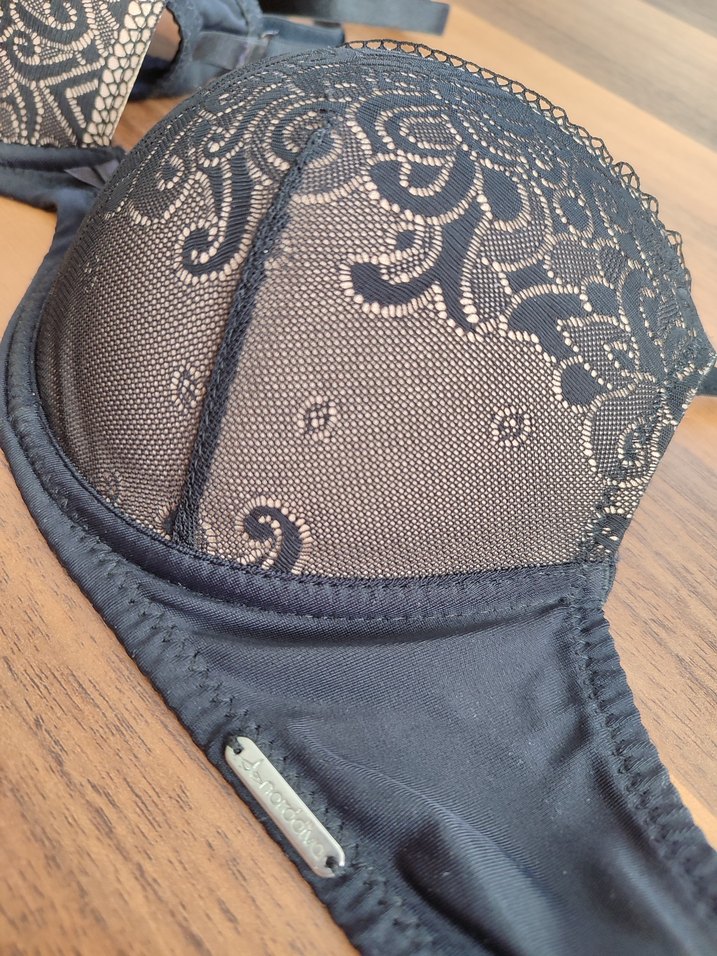 Nakışlı Siyah Gotik Midi Sütyen - Görsel 3