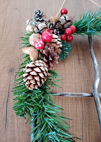 yeni yıl temalı ahşap kapı veya duvar süsü - Görsel 4