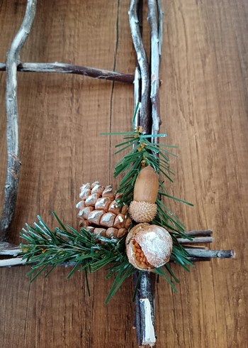 yeni yıl temalı ahşap kapı veya duvar süsü - Görsel 5