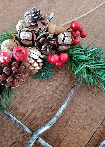 yeni yıl temalı ahşap kapı veya duvar süsü - Görsel 3