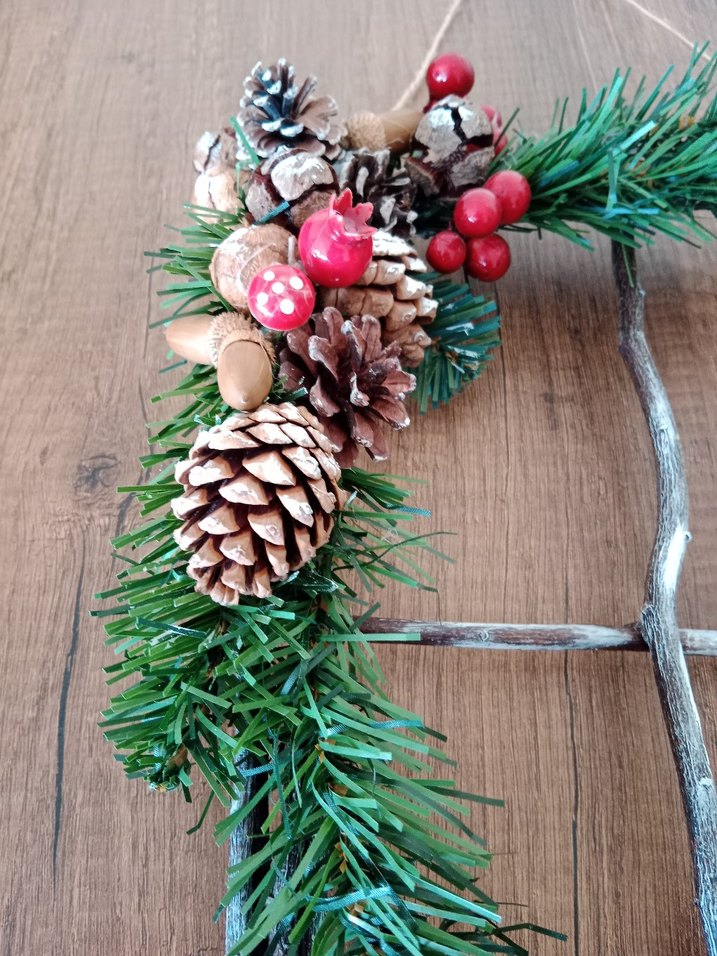 yeni yıl temalı ahşap kapı veya duvar süsü - Görsel 4