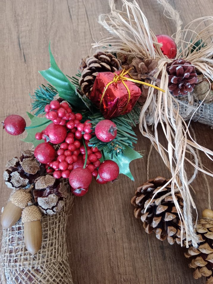 yeni yıl temalı ahşap kapı veya duvar süsü - Görsel 2