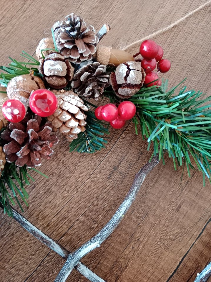 yeni yıl temalı ahşap kapı veya duvar süsü - Görsel 3