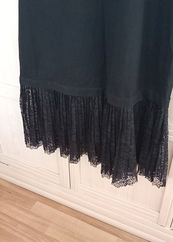 xl Beden Siyah V Yaka Uzun Gotik Elbise