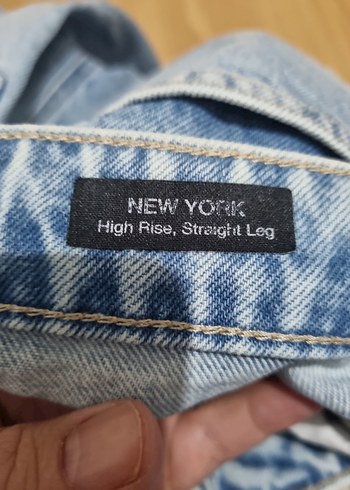 Kadın Pastel Mavi Bol Kesim  Denim Jean - Görsel 4