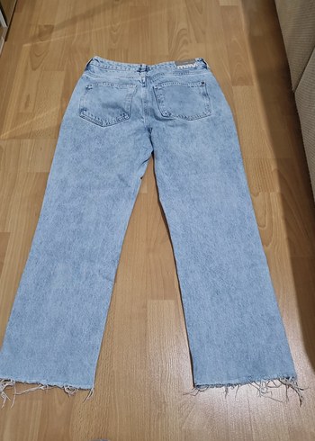 Kadın Pastel Mavi Bol Kesim  Denim Jean - Görsel 3