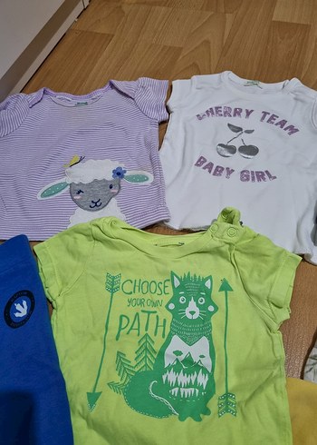 Renkli Baskılı Pamuklu Bebek kız tulum badi atlet - Görsel 2