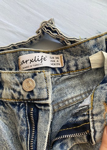 s Beden Gri Loose Fit Midi Denim Kadın Pantolon