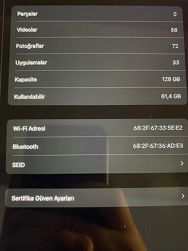 Beden Renk Ipad 8.nesil 128gb