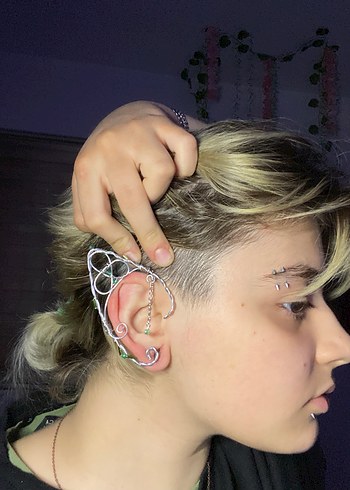 Yeşil Boncuklu elf kulağı - Görsel 2