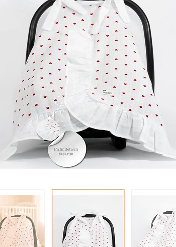 Beyaz Bebek Oto Koltuğu Örtüsü - Görsel 2