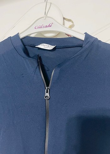 Kadın Kısa Fermuarlı Mavi Tulum - Görsel 2