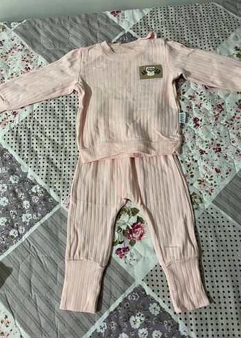 Pembe Örgü Bebek Kız Takımı Uzun Kollu