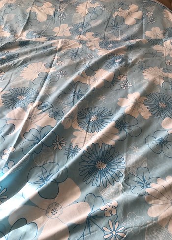 Mavi Gri Çiçek Desenli Nevresim - Görsel 4