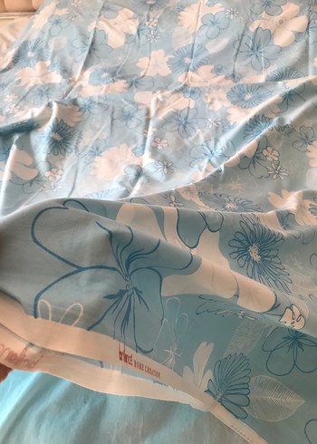 Mavi Gri Çiçek Desenli Nevresim - Görsel 3