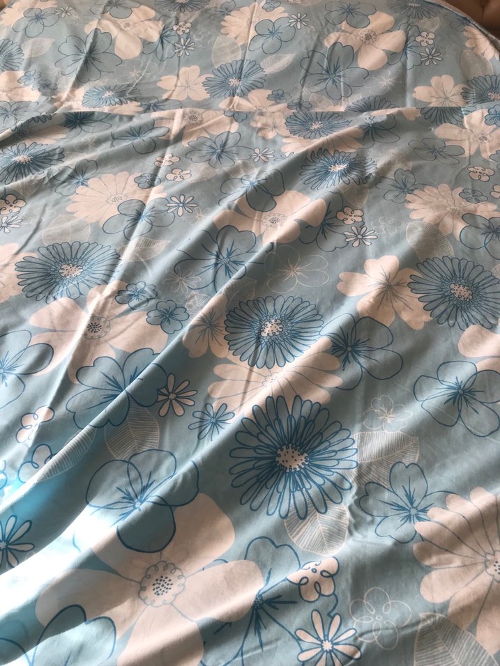 Mavi Gri Çiçek Desenli Nevresim - Görsel 4