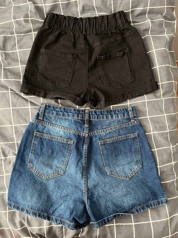 Düğmeli Mini Kot Şortlar - Rahat Kesim - Görsel 2