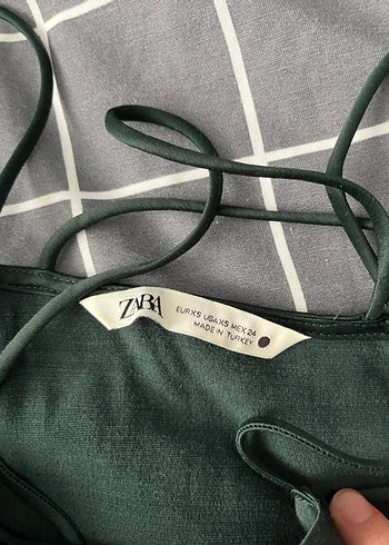 Zara Askılı Yeşil Mini Elbise - Görsel 3