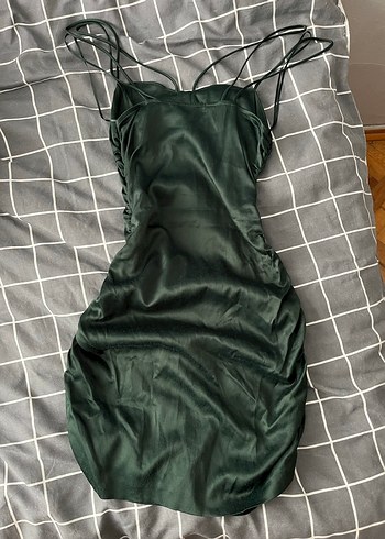 Zara Askılı Yeşil Mini Elbise - Görsel 2