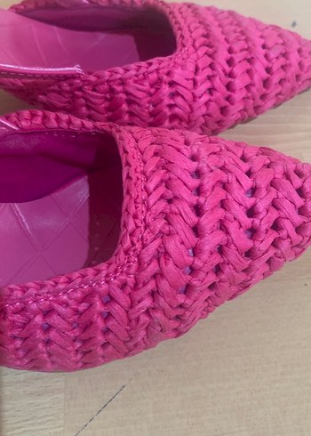 Zara Pembe Örgü Detaylı Stiletto Topuklu Kadın Sandalet