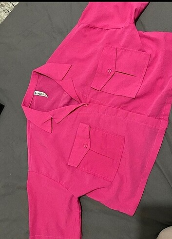 Trendyol & Milla Pembe crop oversize gömlek