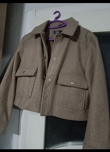 Orijinal zara buklet crop kaşe ceket
