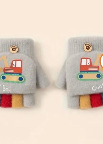 Gri erkek çocuk Eldiveni - Görsel 2