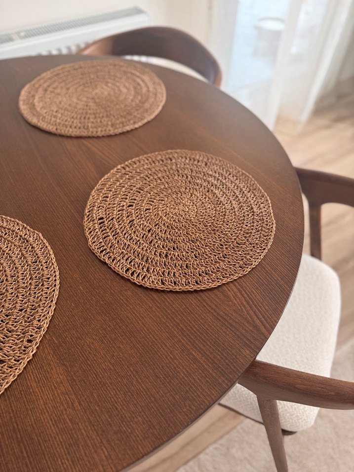 Bohem Yuvarlak Kahverengi Amerikan Servisi - Görsel 2