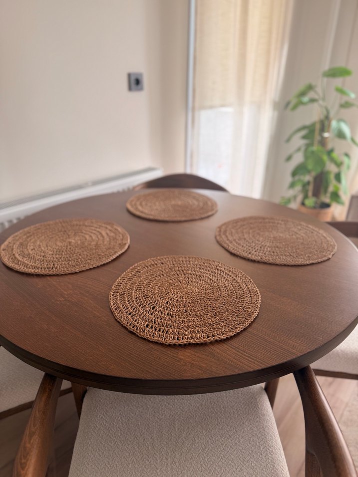 Bohem Yuvarlak Kahverengi Amerikan Servisi - Görsel 4