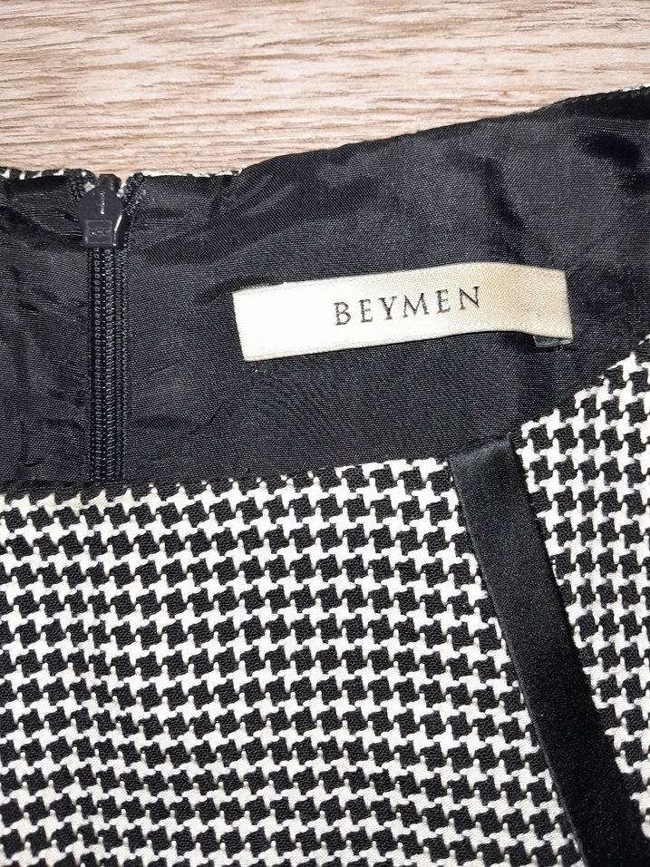 Beymen Gri Ekoseli Midi Ofis Elbisesi - Görsel 3