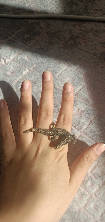  Beden Vintage Timsah yüzük 