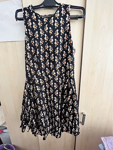 H&M Flamingo Desenli Elbise
