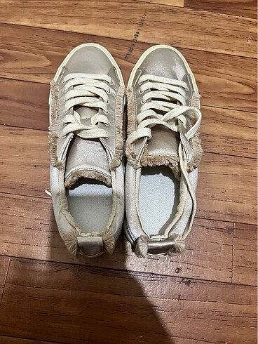 36 Beden Gül kurusu Saten Sneaker