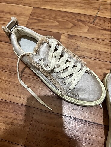 36 Beden çeşitli Renk Gül kurusu Saten Sneaker