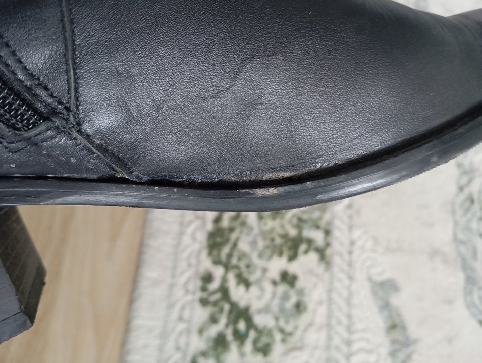 Gri Deri Tokalı Dizüstü Stiletto Çizme - Görsel 3