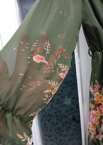 Çiçek Desenli Uzun Bohem Elbise - Görsel 3