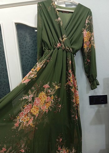 Çiçek Desenli Uzun Bohem Elbise - Görsel 2