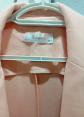 Pembe Düğmeli Midi Ofis Blazeri - Görsel 3