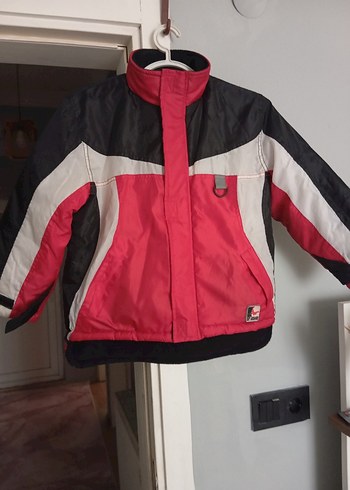 Kırmızı Siyah Fermuarlı Erkek Çocuk Biker Ceket - Görsel 5