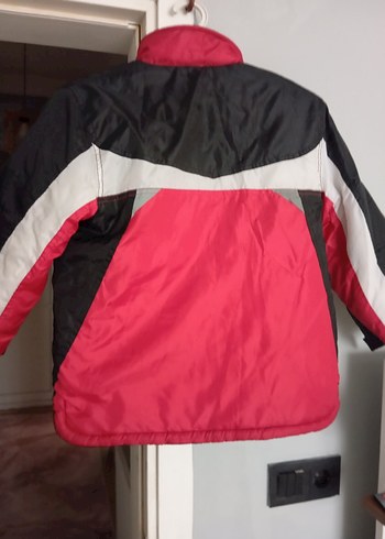 Kırmızı Siyah Fermuarlı Erkek Çocuk Biker Ceket - Görsel 4