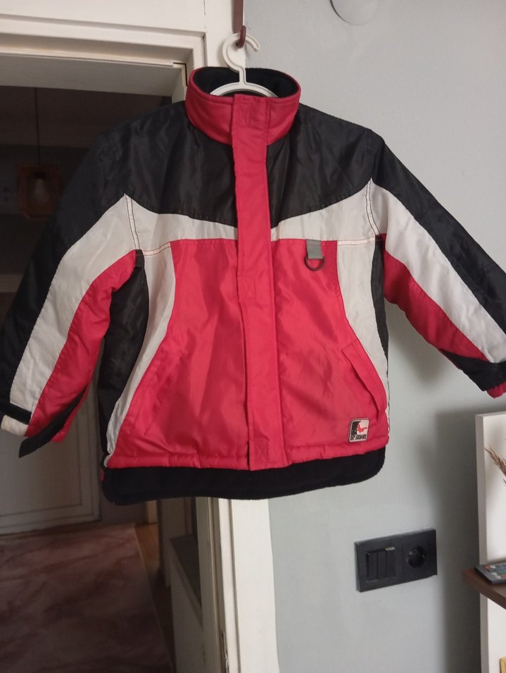 Kırmızı Siyah Fermuarlı Erkek Çocuk Biker Ceket - Görsel 5