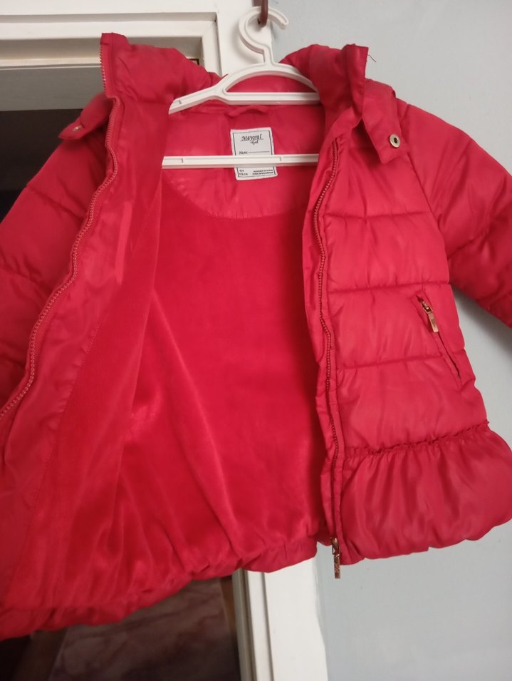 Kız Çocuk Parlak Pembe Fermuarlı Mont - Görsel 2