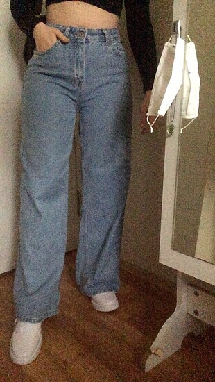 Yüksek bel wide leg jean