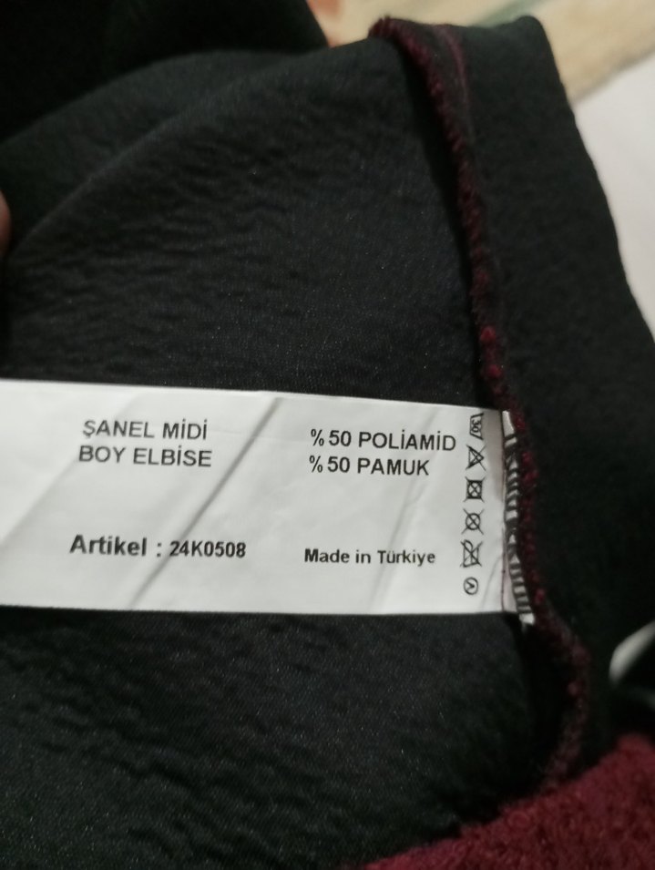 Düğmeli Bordo Midi Elbise yeni elbise hiç kullanılmadı - Görsel 5