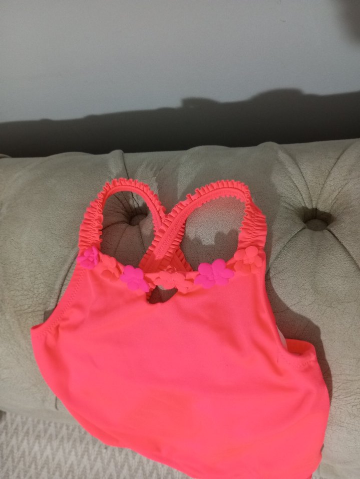 Kız Çocuk Pembe Fırfırlı Mayo - Görsel 3