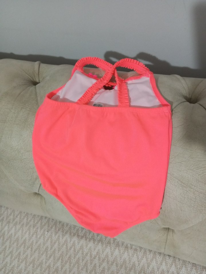 Kız Çocuk Pembe Fırfırlı Mayo - Görsel 2