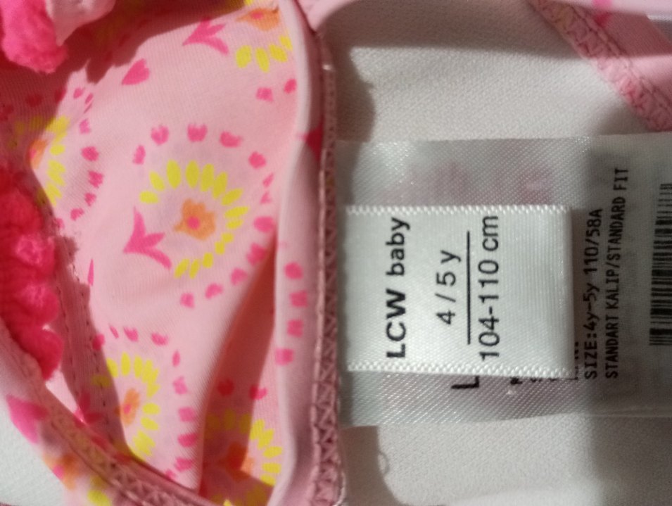 Kız Çocuk Pembe Desenli Bohem Bikini - Görsel 5