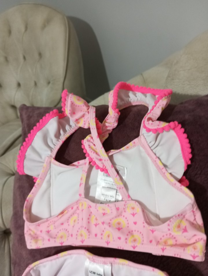 Kız Çocuk Pembe Desenli Bohem Bikini - Görsel 2