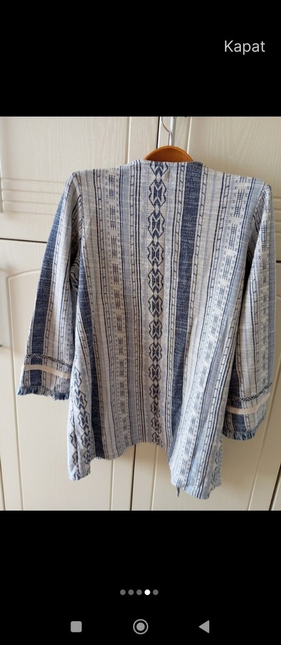 Bohem Tarzı Uzun Kollu Örgü Kadın Hırka - Görsel 4