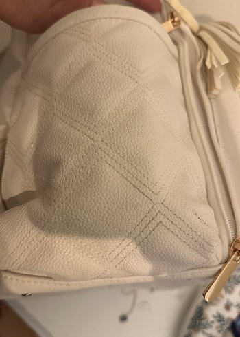 Beyaz suni Deri bebek bakım Çantası - Görsel 11